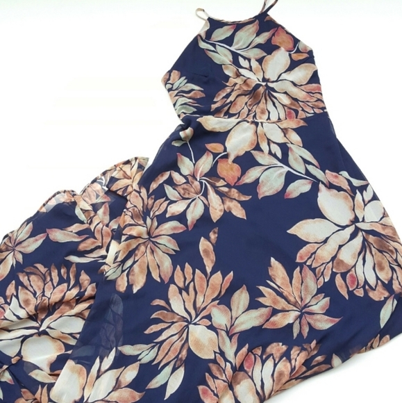 LULU'S Adventure Seeker Blue Maxi Dress Sz S - Picture 3 of 6